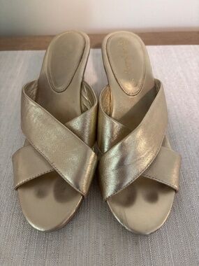 Gold platform sandals